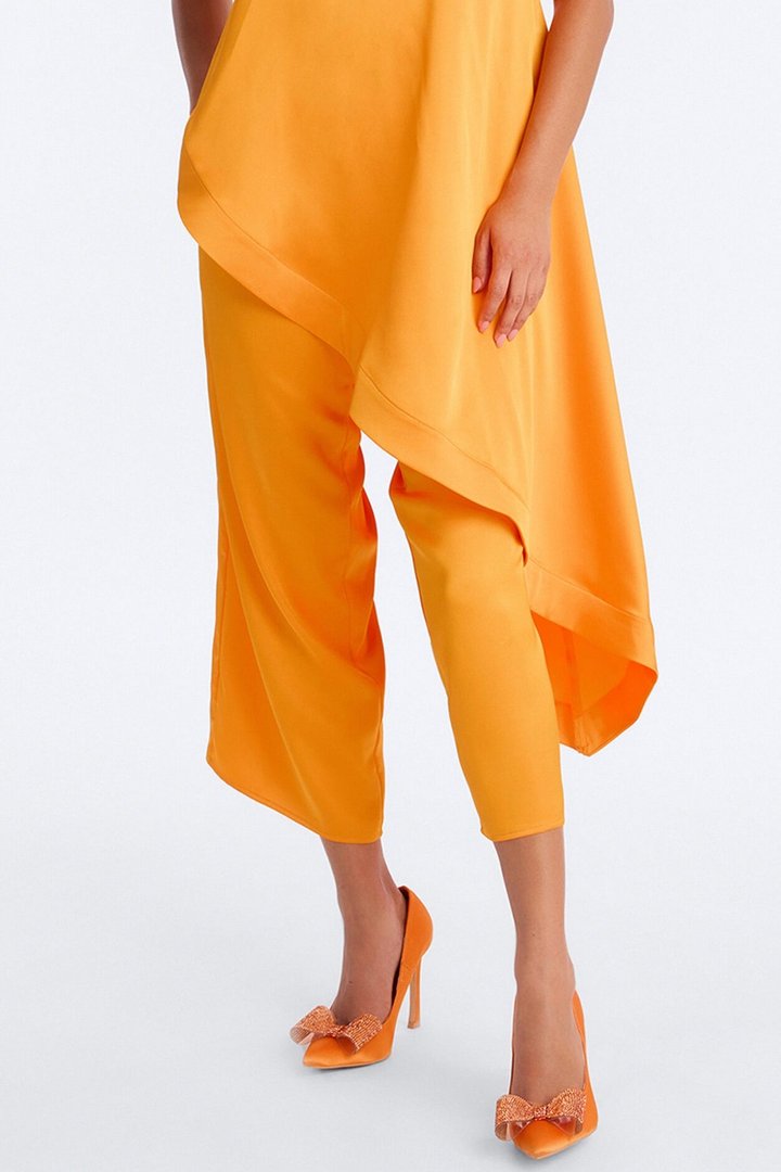 Leola Rhinestone Bow Pumps - Orange
