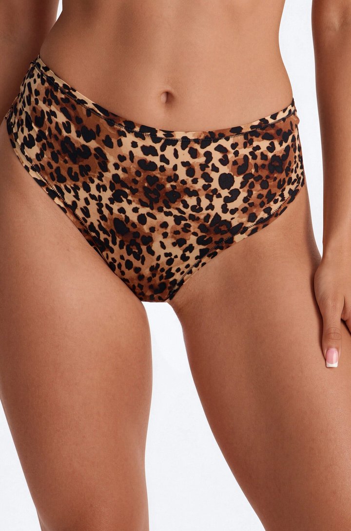 Flexible Fit Comfort Stretch High Waist Thong - Leopard