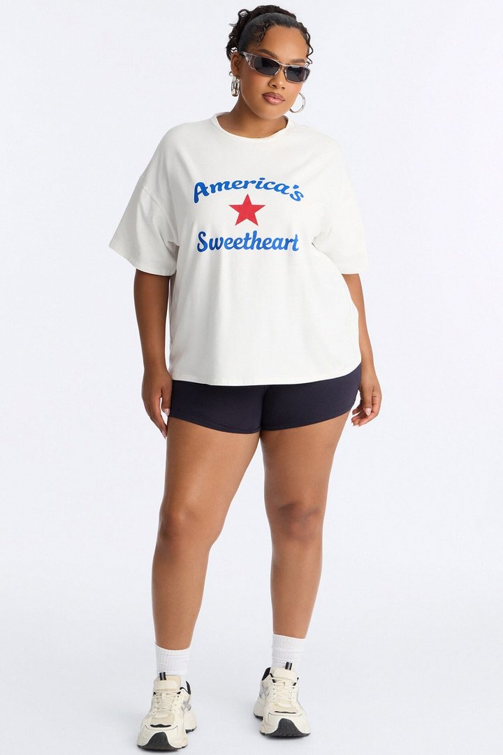 Americas Sweetheart Biker Short Set - White/combo