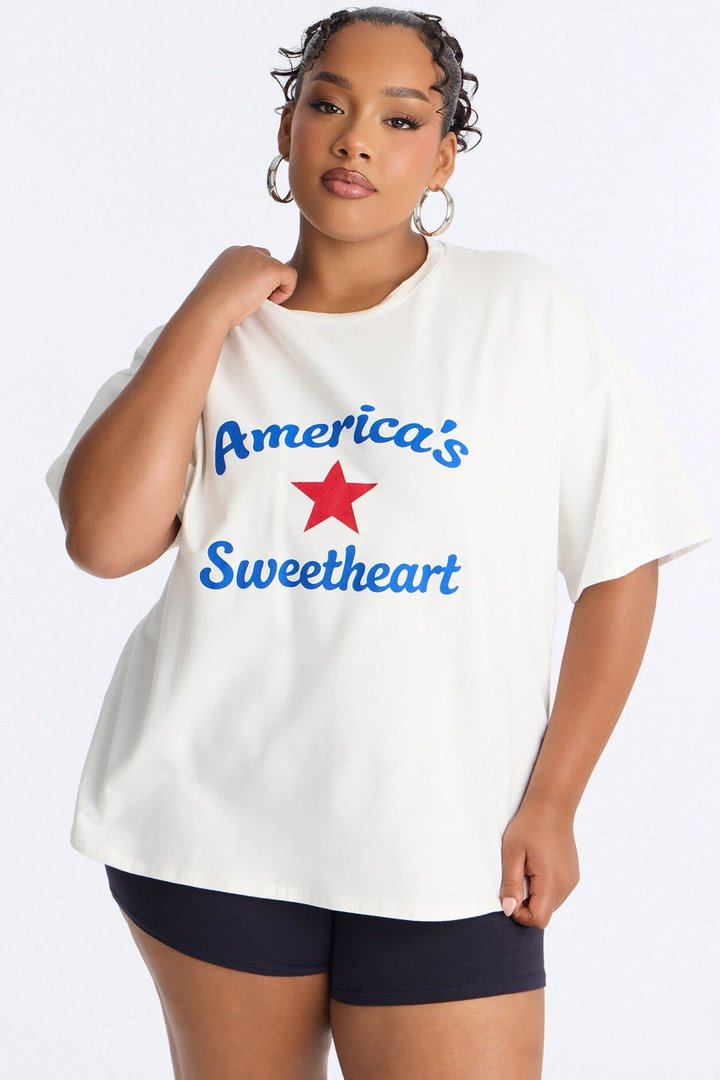 Americas Sweetheart Biker Short Set - White/combo
