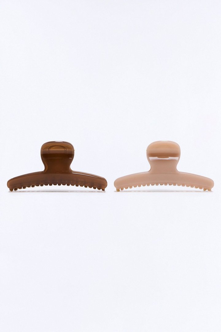 Never Walk Alone 2 Piece Claw Clip Set - Tan