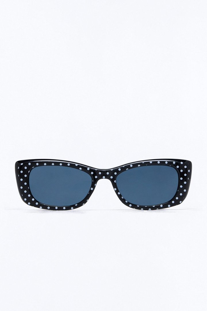 Polka Dot Girly Sunglasses - Black/White