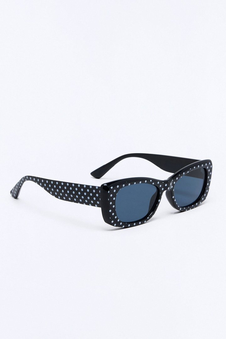 Polka Dot Girly Sunglasses - Black/White
