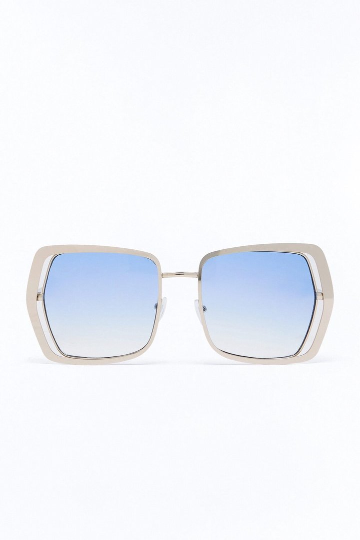 Retro Rebel Sunglasses - Silver/Blue