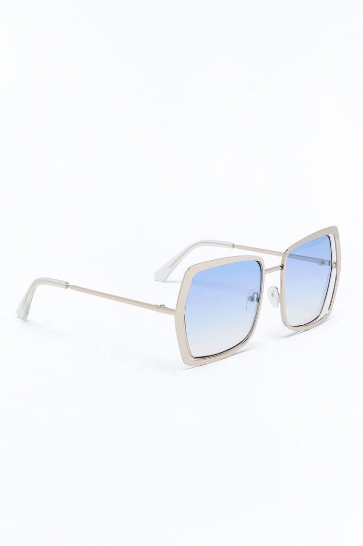 Retro Rebel Sunglasses - Silver/Blue