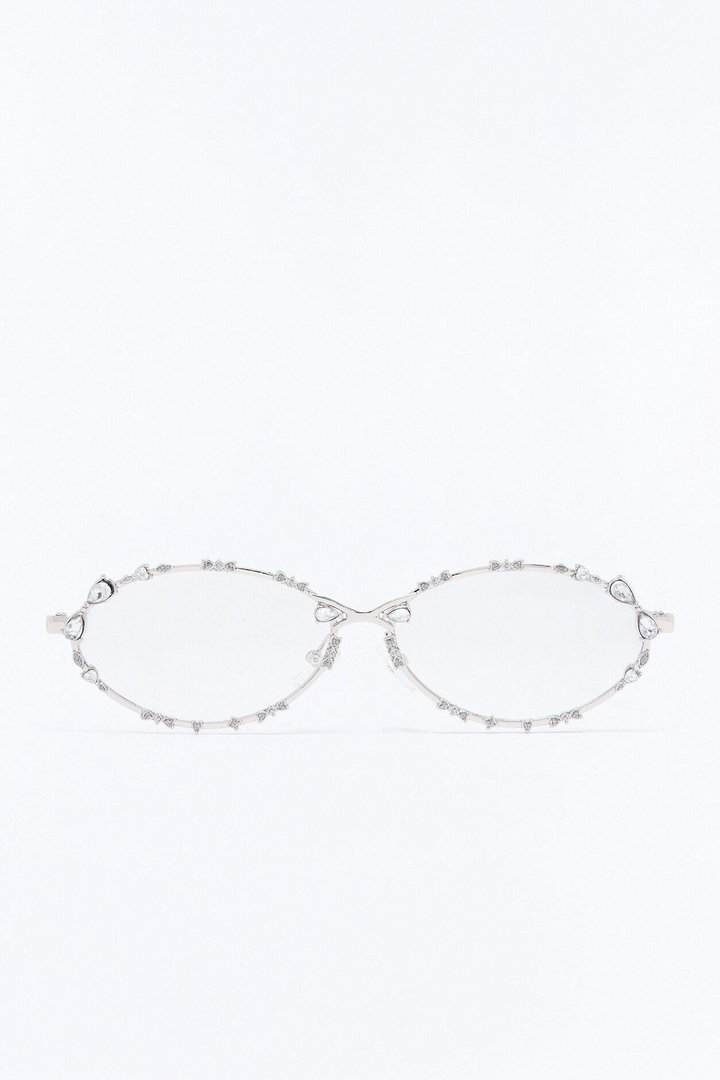 Glassy Gaze Glasses - Clear/Silver