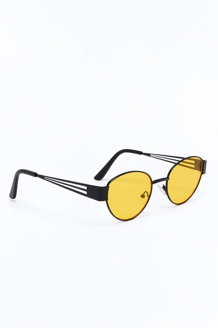 Latte Sipping Sunglasses - Black/Yellow