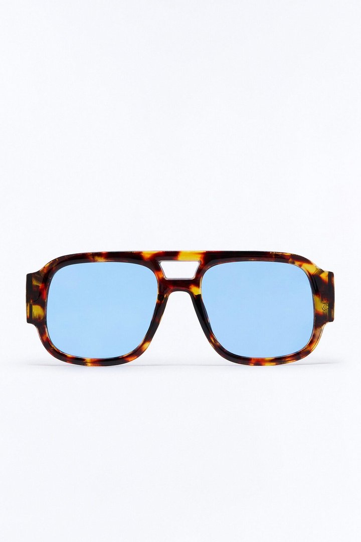 Jet Set Aviator Sunglasses - Tortoise/Blue
