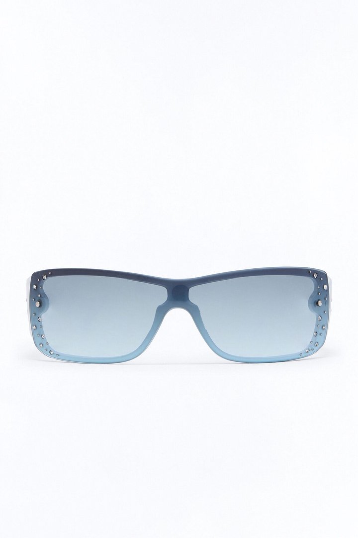 Pop Star Baddie Sunglasses - White/Blue