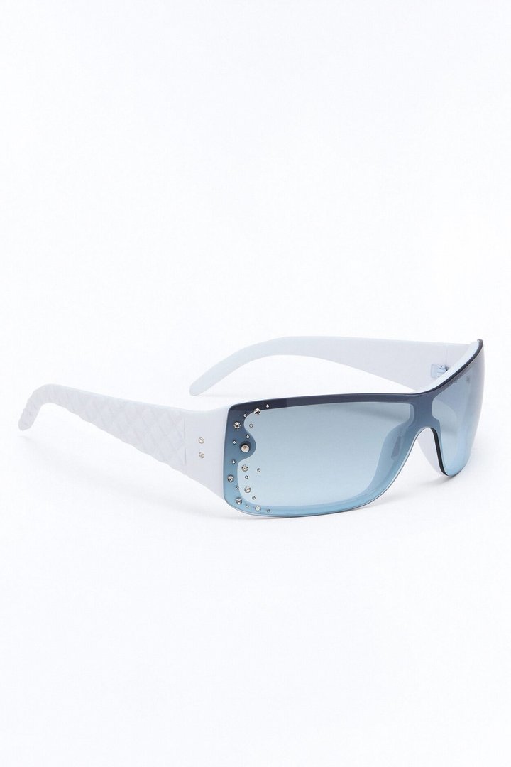 Pop Star Baddie Sunglasses - White/Blue