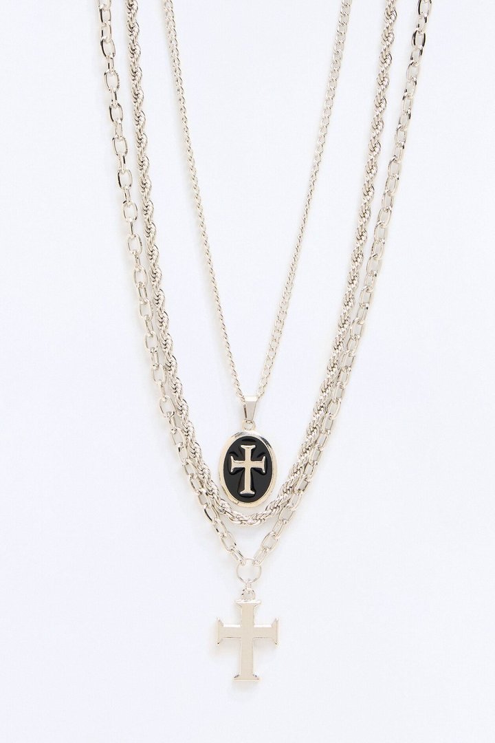Testify The Truth Necklace Set Cross Necklace Set - Silver