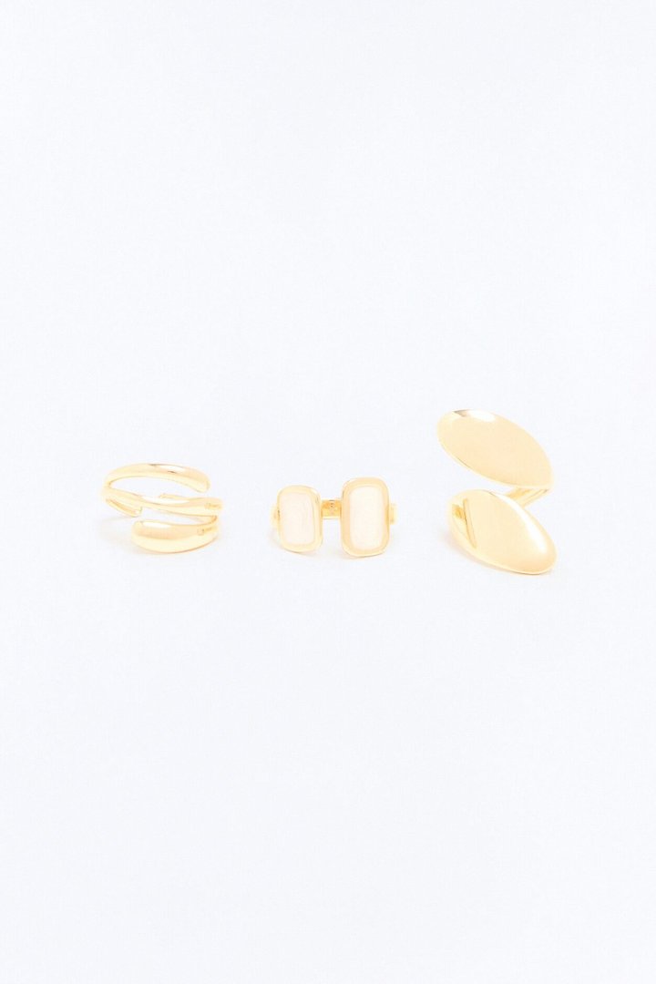 Where To Next 3 Piece Ring Set - Gold/combo