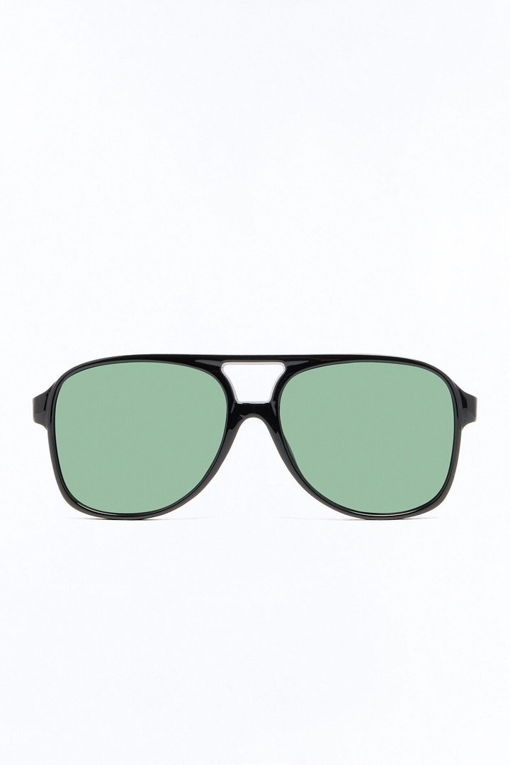 The Protagonist Aviator Sunglasses - Black/Green