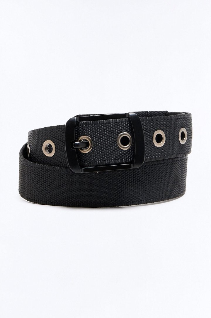 In The Silence Metal Eyelet Belt - Black