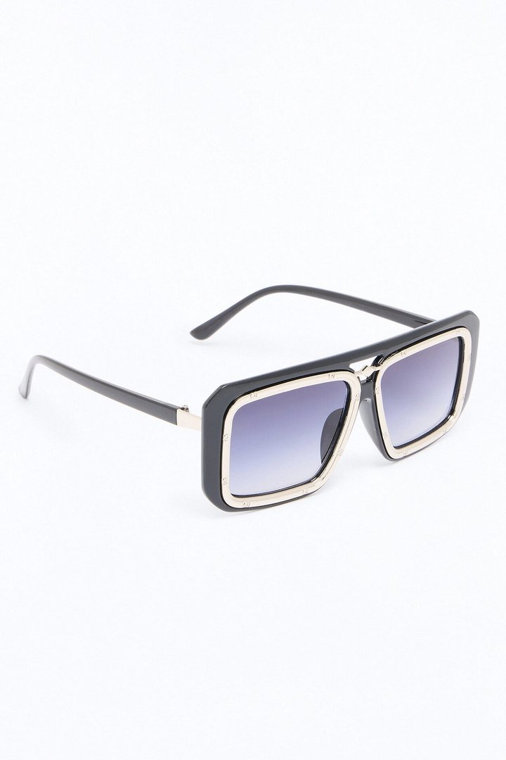 Architect Dual Stacked Square Sunglasses - Black
