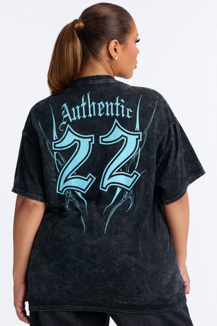 East Coast Authentic Washed Oversized Tee - Black