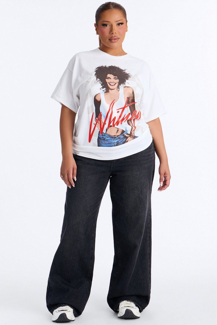 Whitney Houston Icon Status Oversized Tee - White