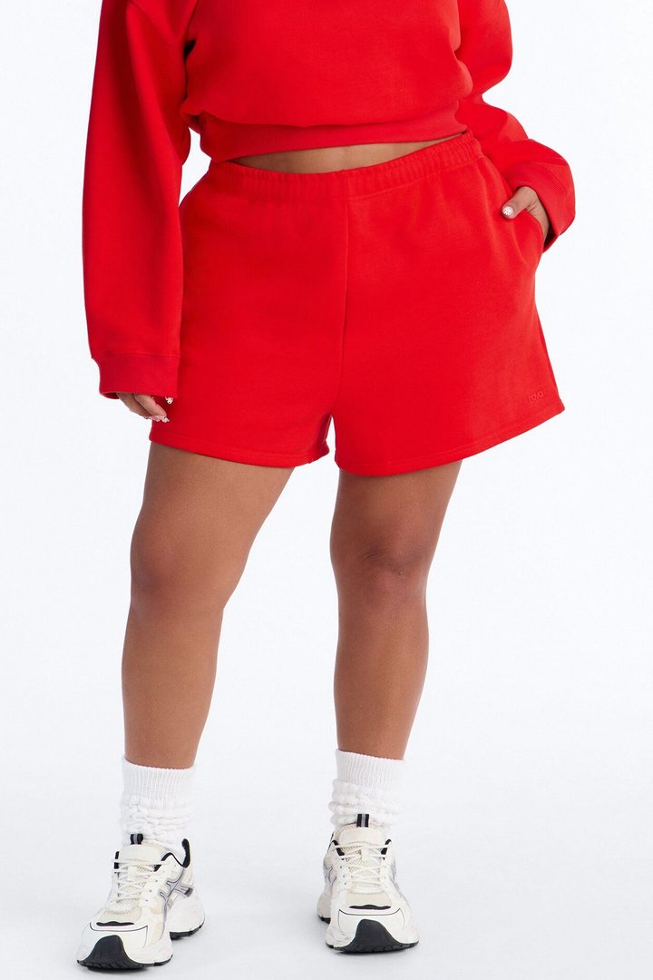 Libby Fleece Sweat Short - Red
