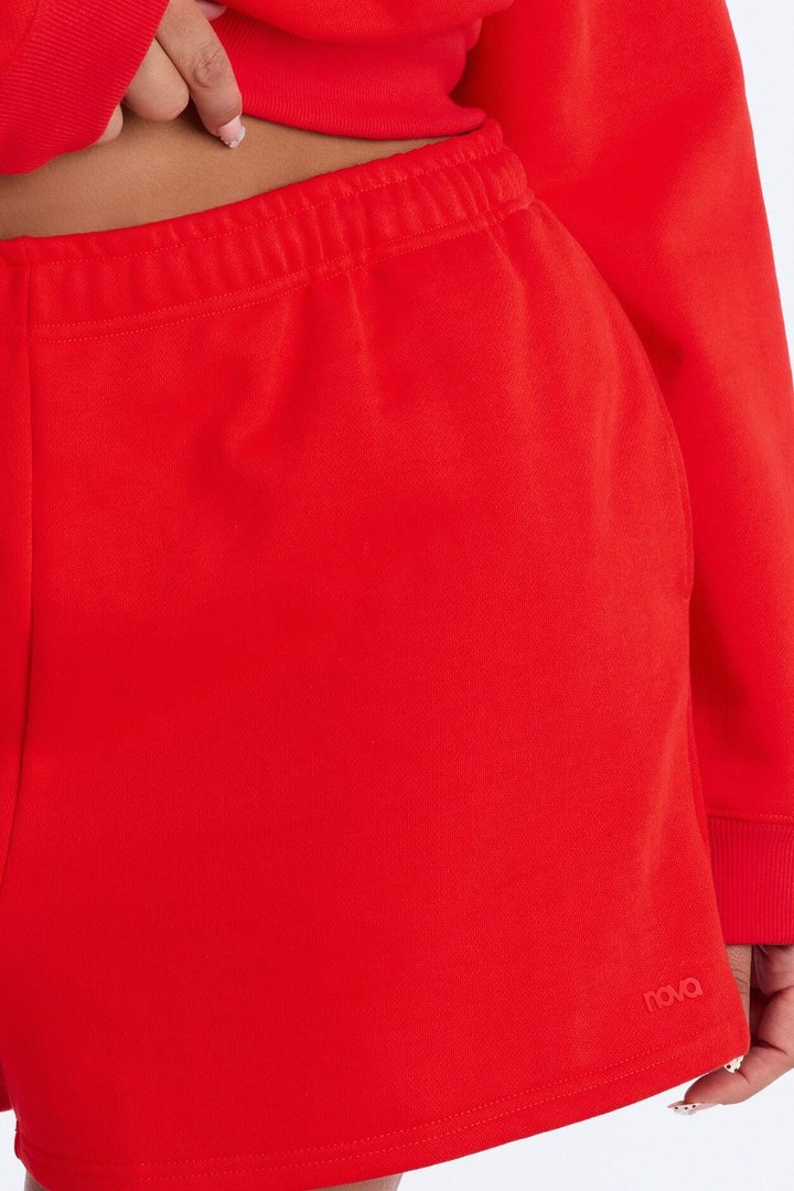 Libby Fleece Sweat Short - Red