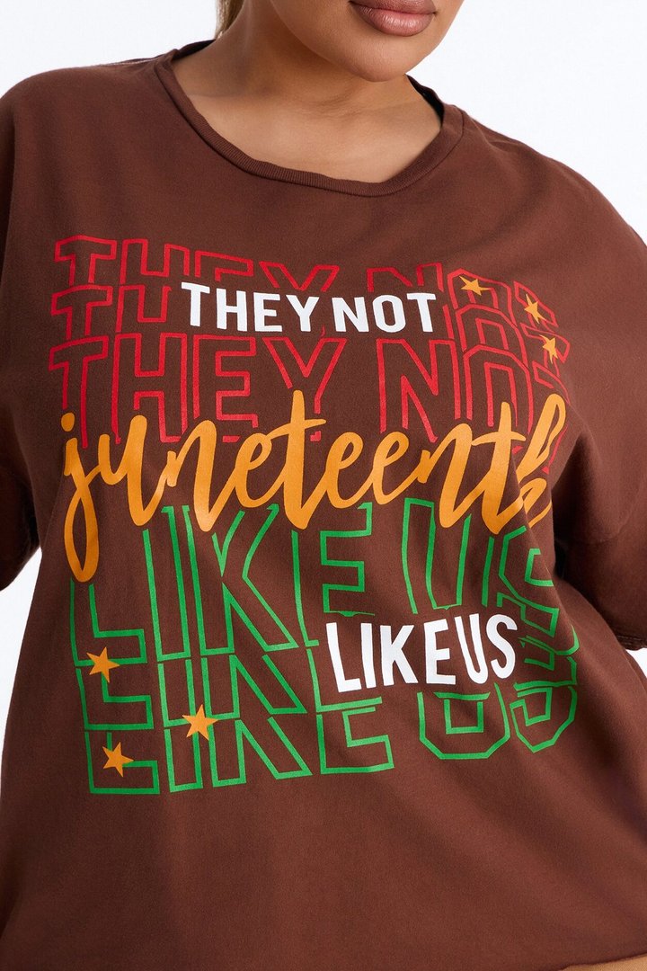 They Not Like Us Oversized Tee - Brown