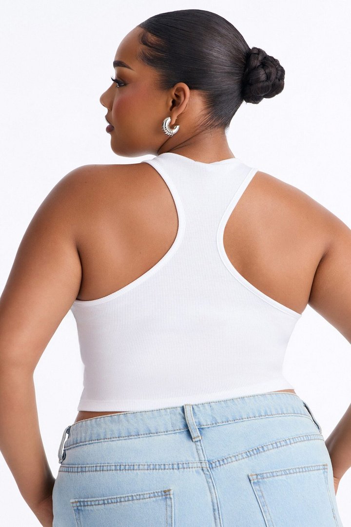 American Dream Girl Cropped Tank Top - White