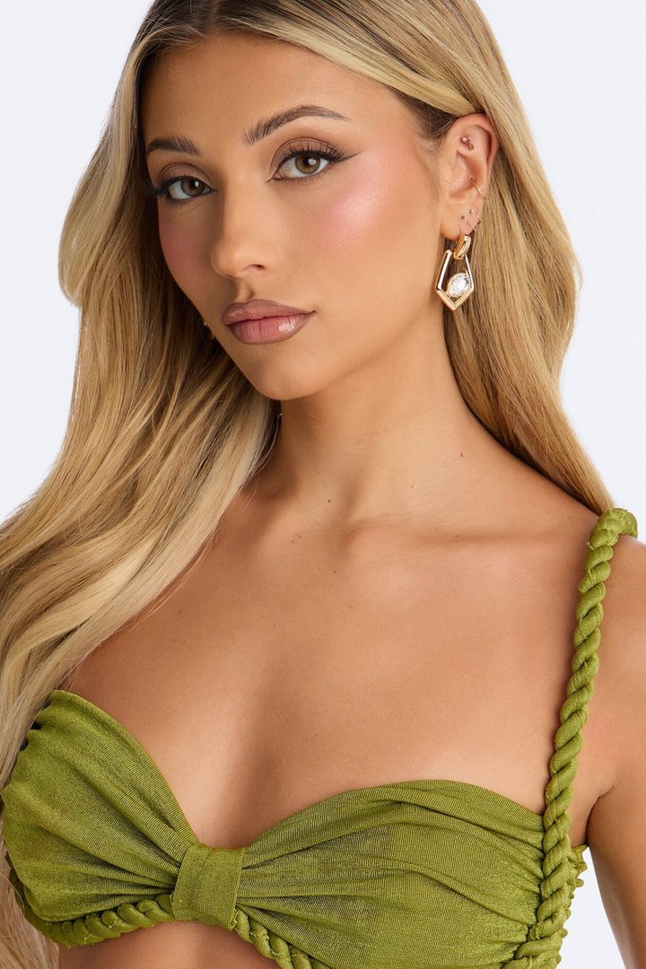 Keep It Rhinestone Drop Earrings - Gold/Clear