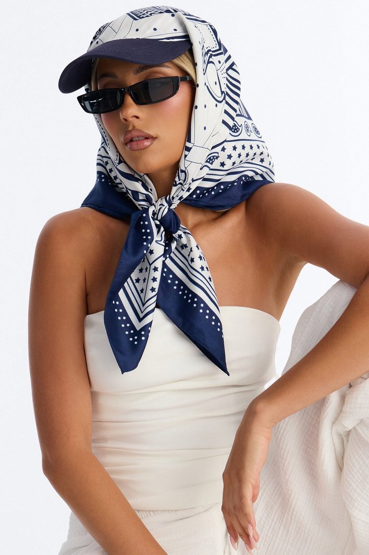 Feeling Free Visor And Head Wrap - Blue/combo