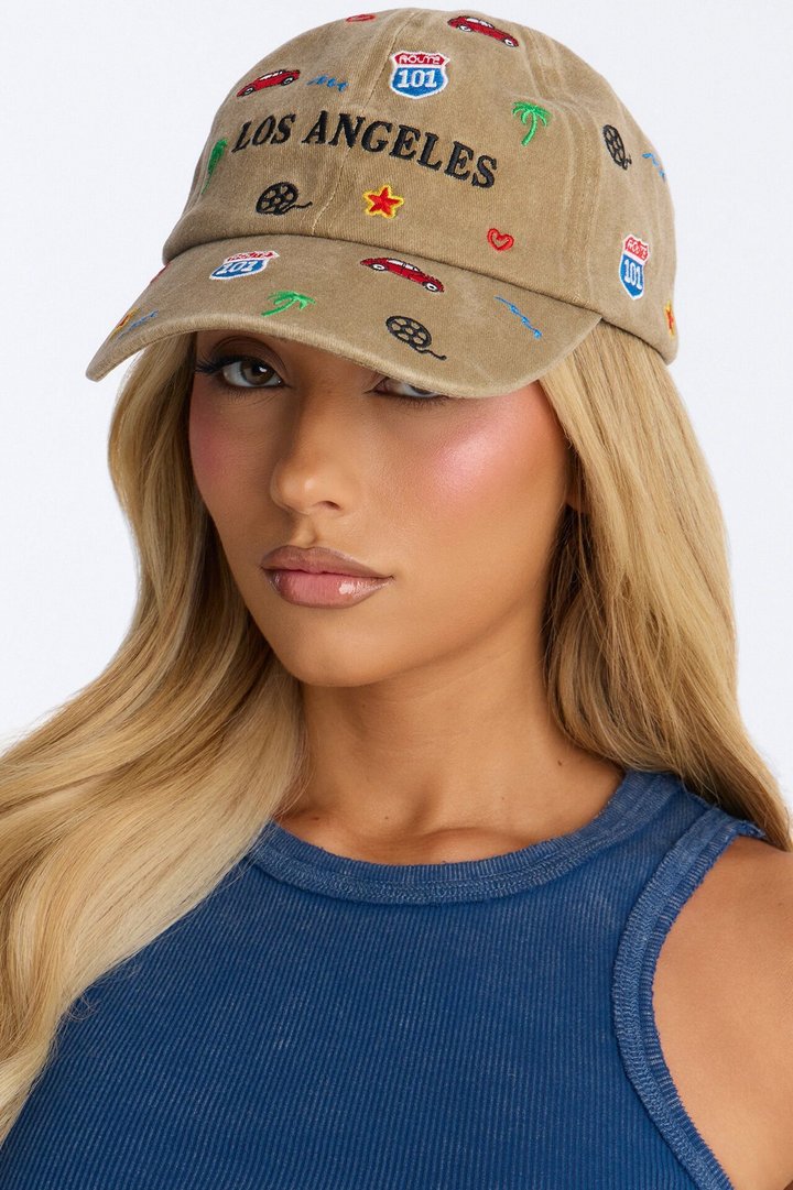 Destination LA Baseball Hat - Tan/Multi