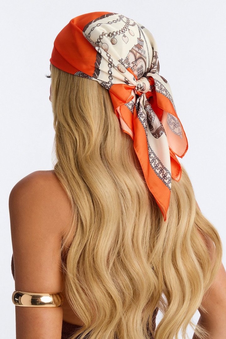 Hairs A Mess Head Scarf - Orange/combo