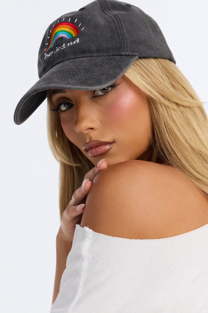 Be Kind Vintage Denim Baseball Hat - Black/combo