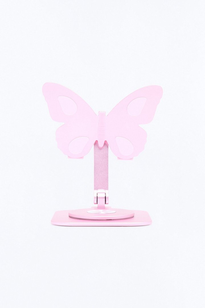 Butterfly Kisses Metal Phone Stand - Pink