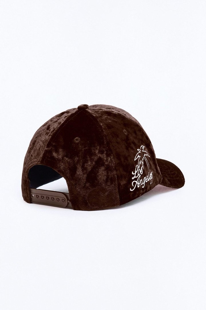 City Of LA Velvet Structured Snapback Hat - Brown