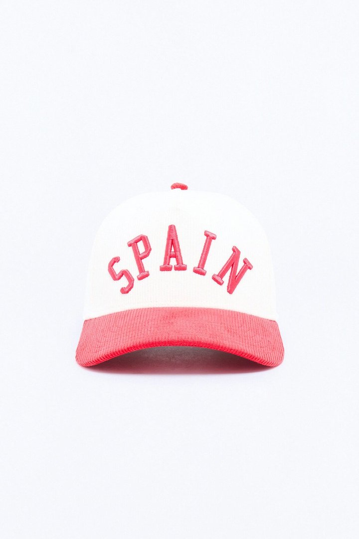 Spain Corduroy Baseball Hat - White/combo