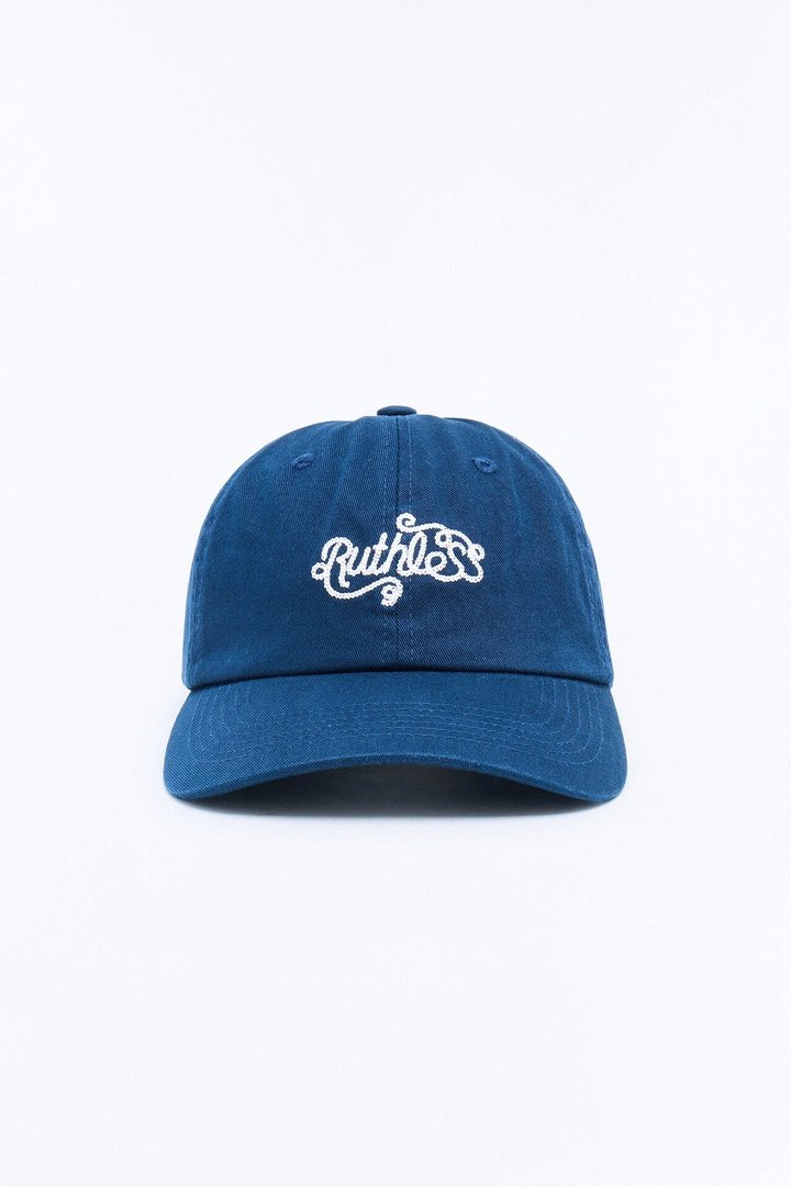 Ruthless Chainstitch Embroidered Snapback Hat - Navy