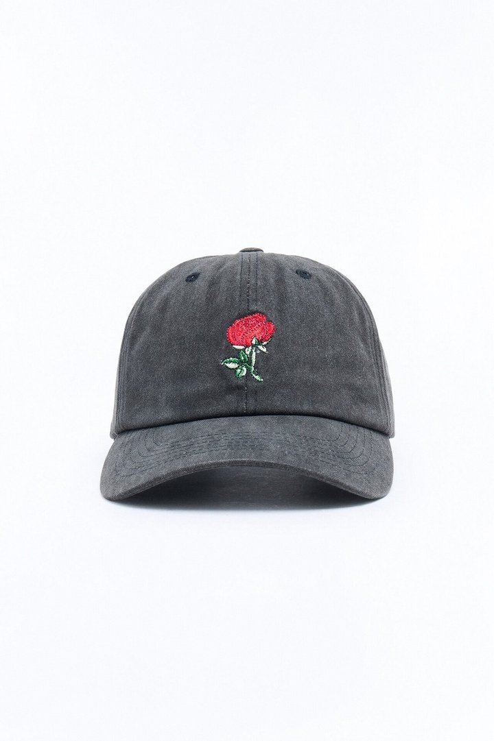 Dangerous Rose Washed Snapback Hat - Black