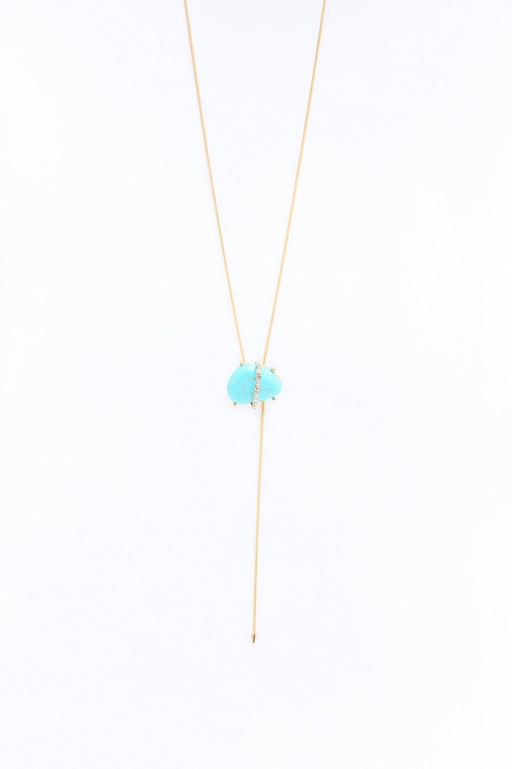 Solstice Jeweled Lariat Necklace - Turquoise/combo
