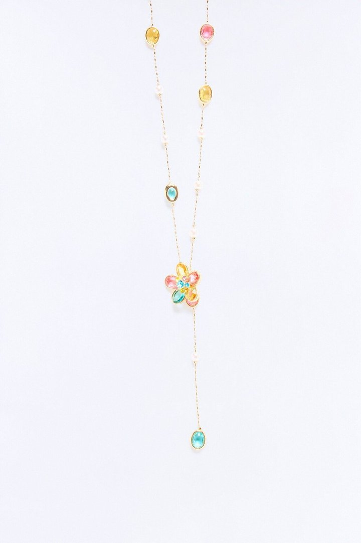 Flower Pop Necklace - Multi Color