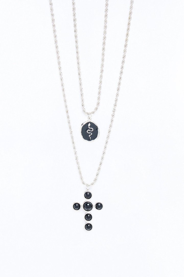 Never Alone Necklace Set - Silver