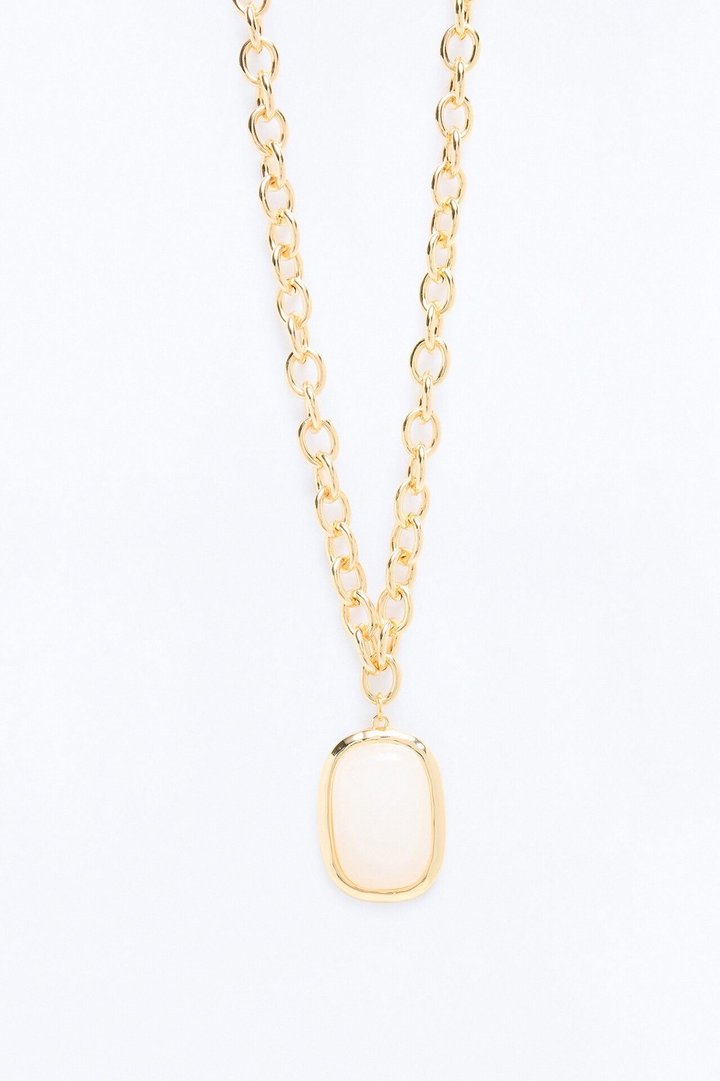 Beauty Beholder Necklace - White/Gold