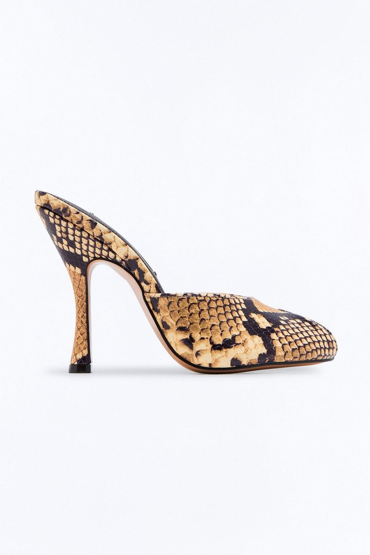 Steve Madden Jules Snake Skin Heels - Natural/Combo