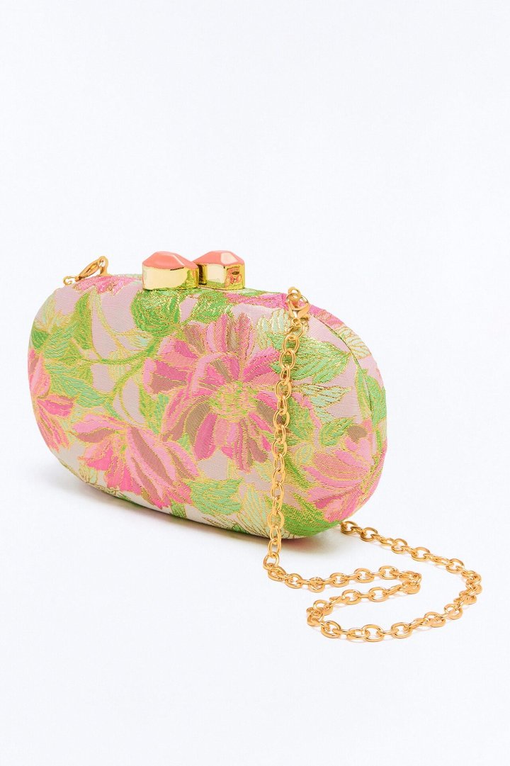 Flowers In The Morning Clutch - Pink