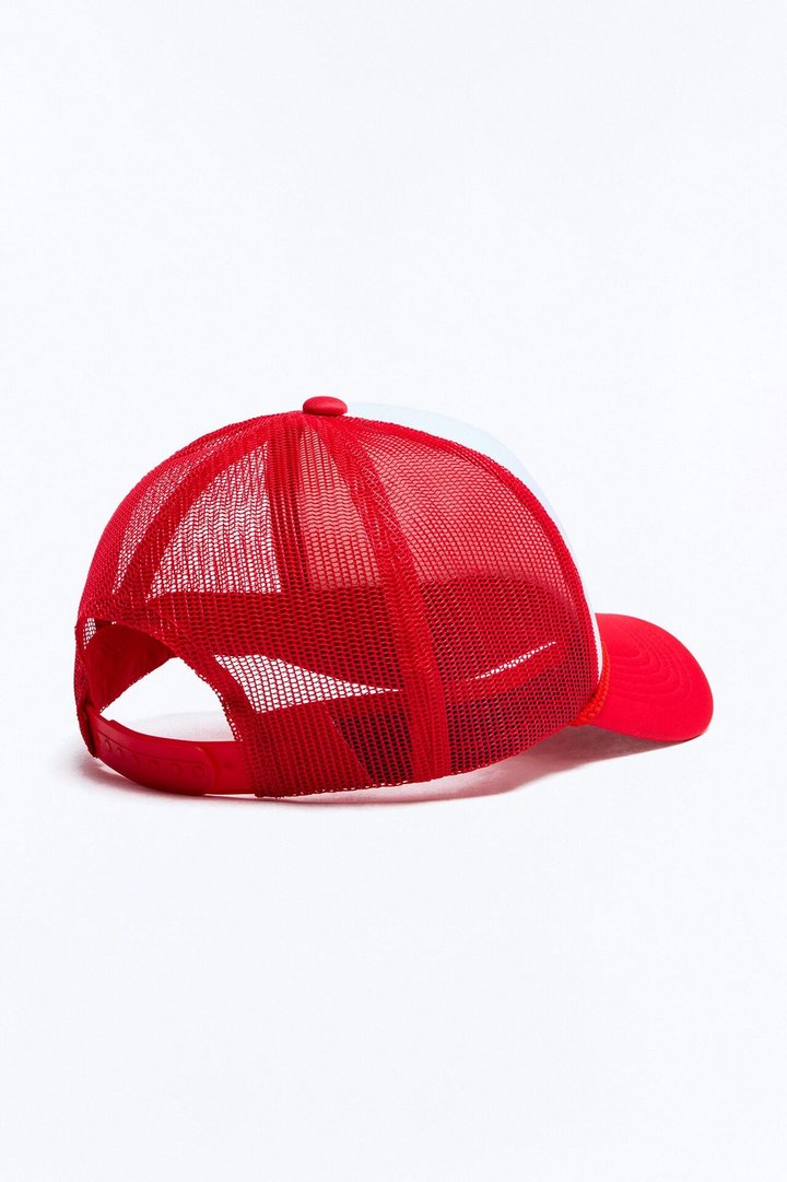 Call My Stylish Mesh Panel Snapback Hat - Red/White