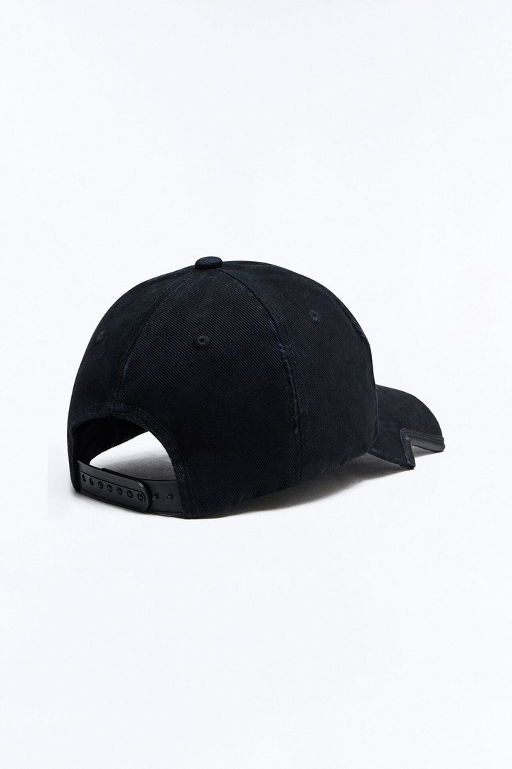Luxury Distressed Baseball Hat - Black/White