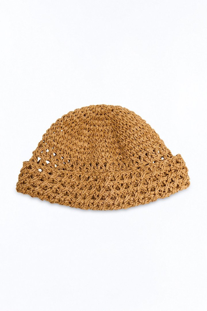 Head In The Sand Straw Beanie - Tan