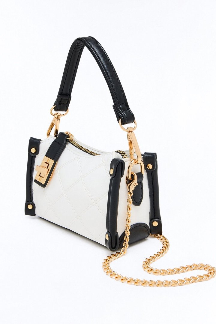 Just Enough Mini Faux Leather Crossbody - White/combo
