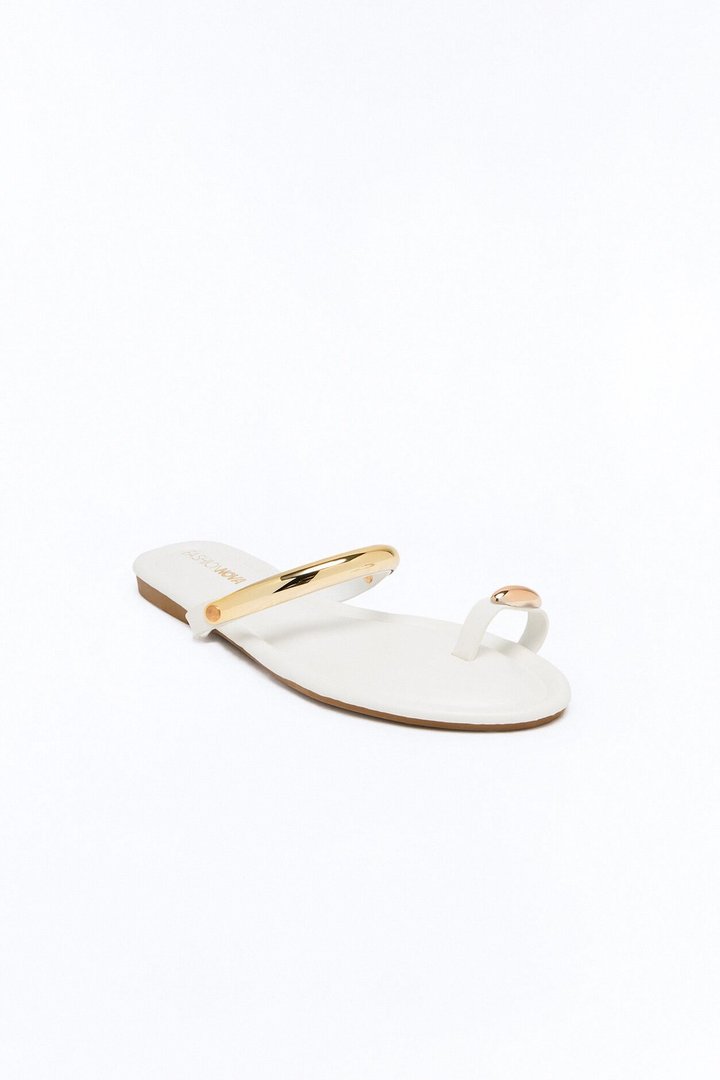 Tira Hardware Toe Ring Sandals - White