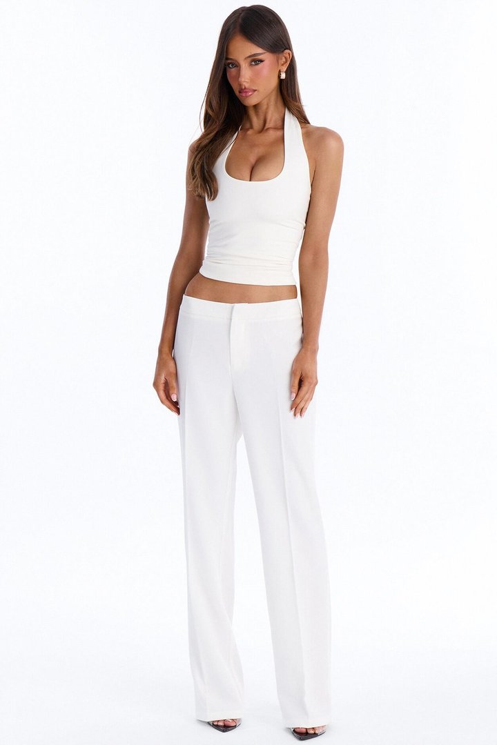 Tall Dreamy Days Low Rise Straight Leg Trouser - White