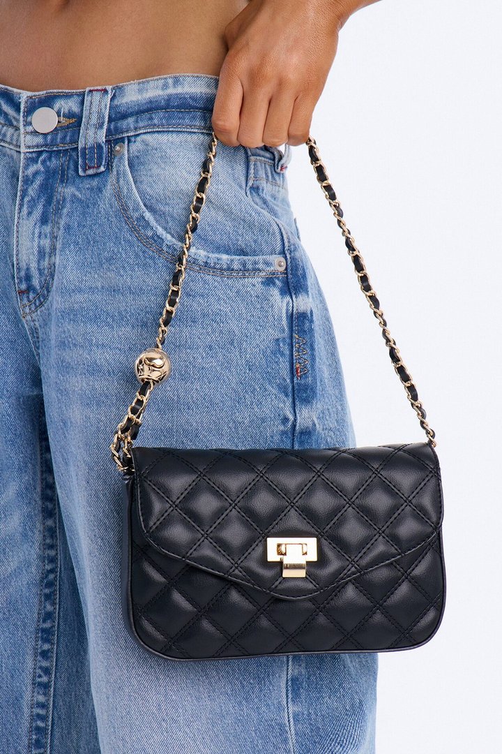 Morning Class Faux Leather Crossbody - Black