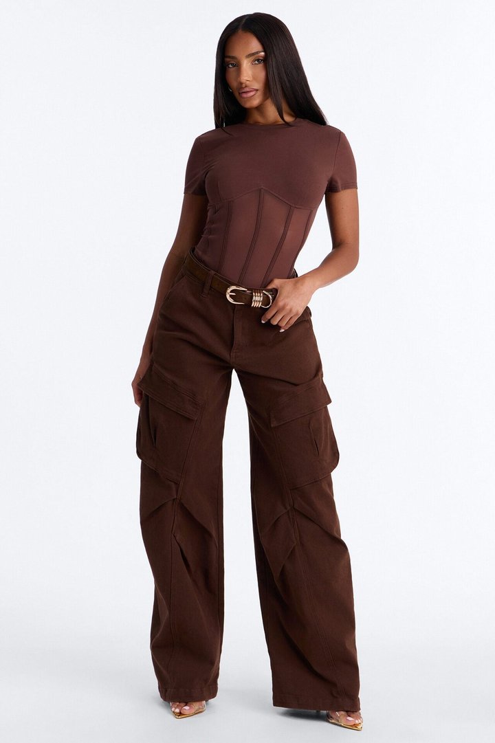 Keep That Energy Bodysuit - Brown