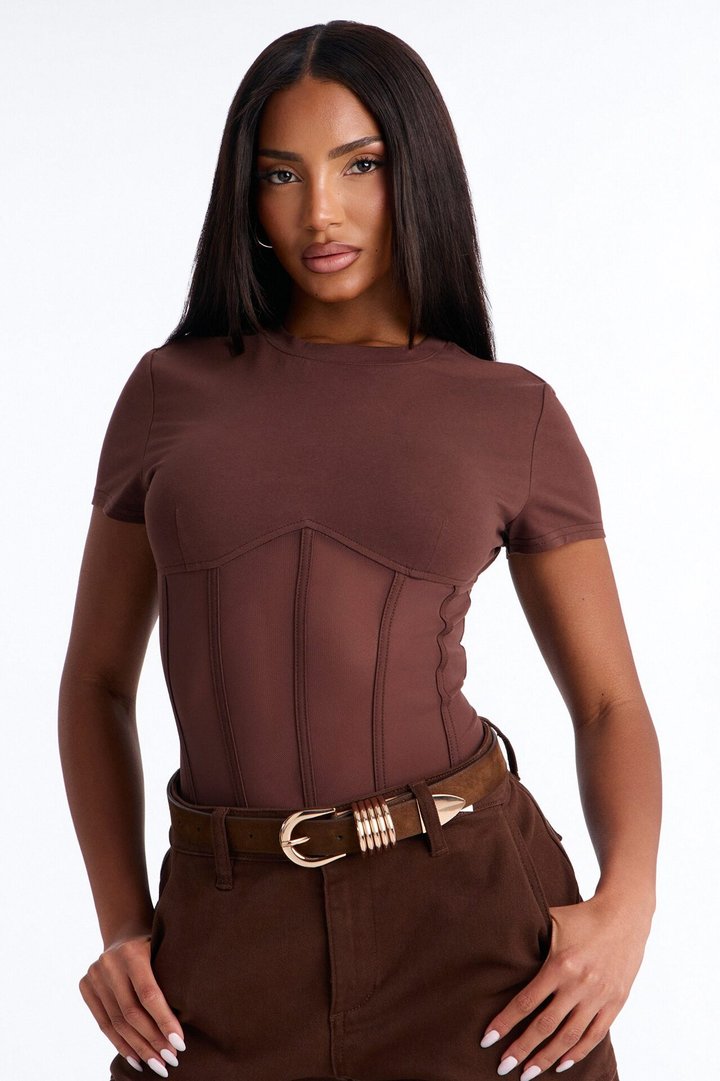 Keep That Energy Bodysuit - Brown